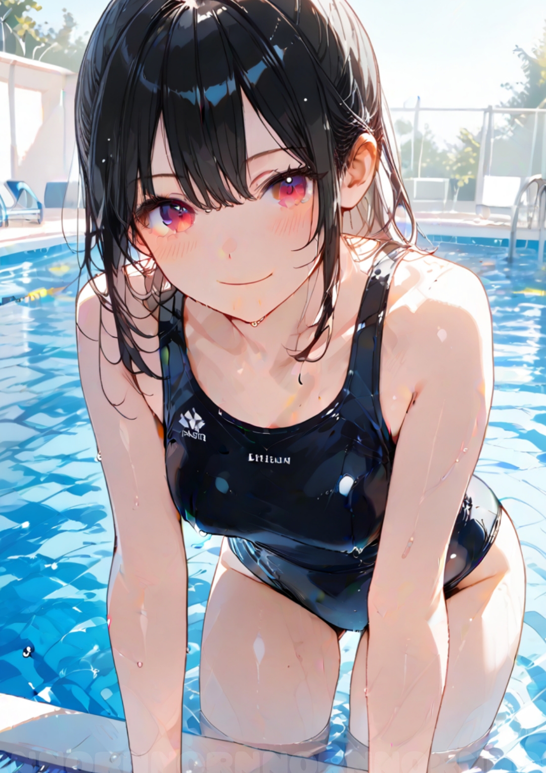 【#AIイラスト】プールぽにぽに