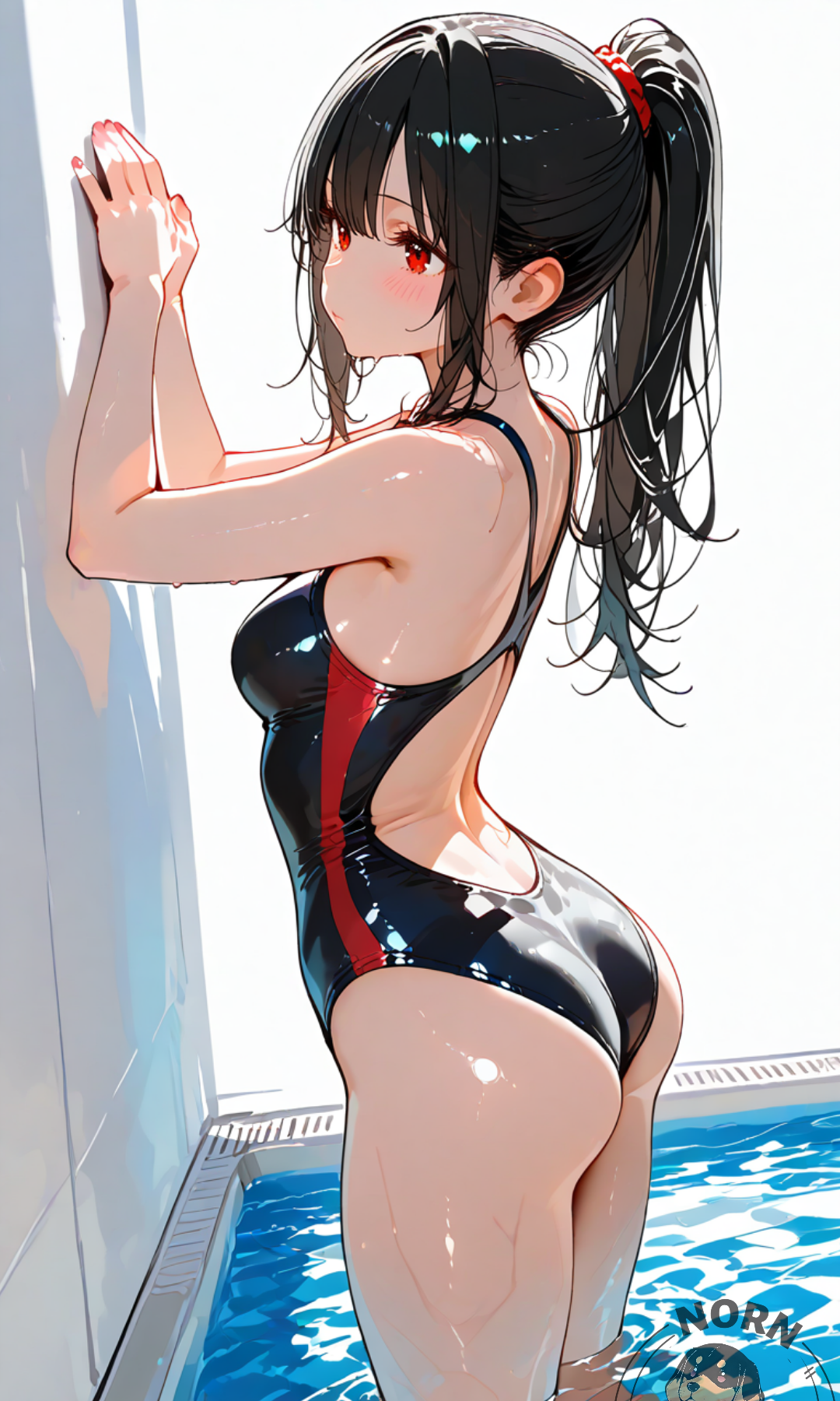 【AIイラスト】水着ぽにこ