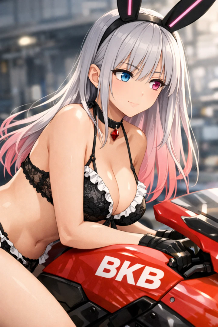 バイクに跨る可愛いバニー BKB!!ビキニで可愛いバニーBKB!!バイクビキニバニーBKB!! 21 image 100