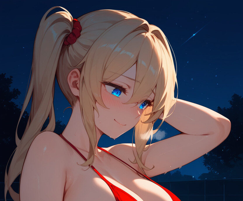 【#AIイラスト】お家プールでまったりしようね【ビキニとギャル】 【#AIイラスト】お家プールでまったりしようね【ビキニとギャル】