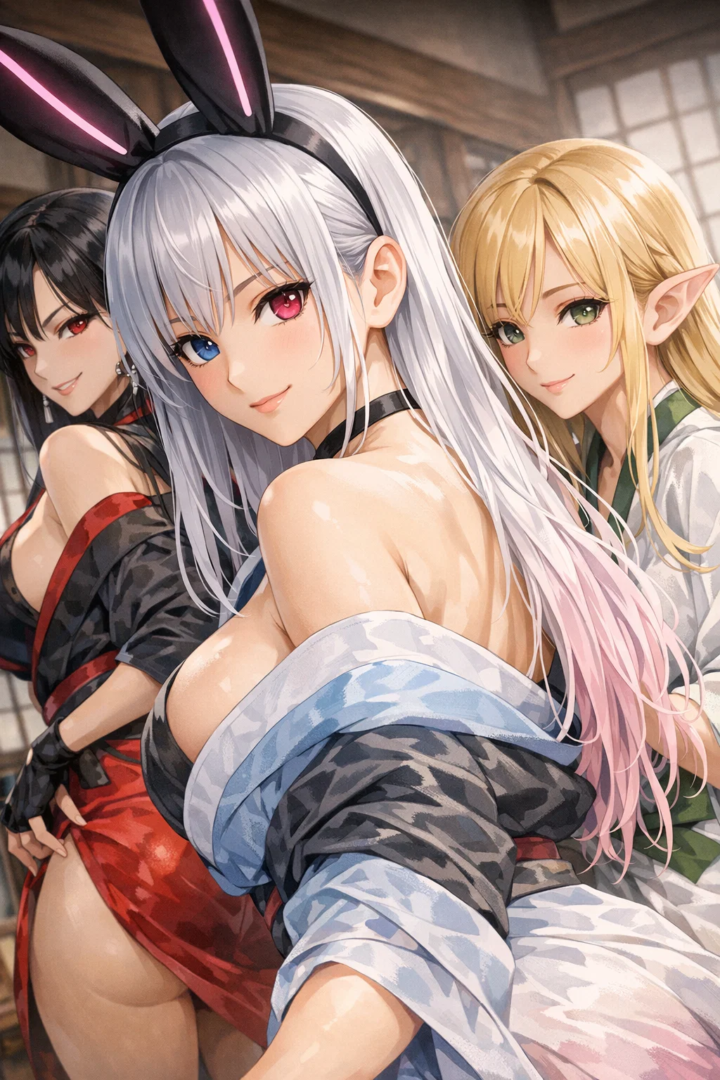 【3人寄れば、3ええケツで姦しい~桃で絶句!~】#AIイラスト 31 image 1