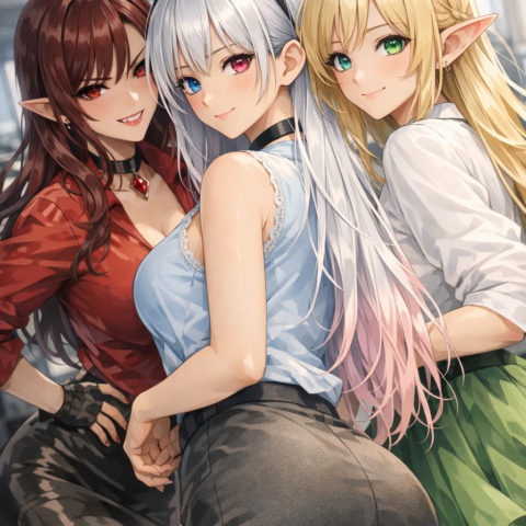 【3人寄れば、3ええケツで姦しい~桃で絶句!~】#AIイラスト 2 image 12