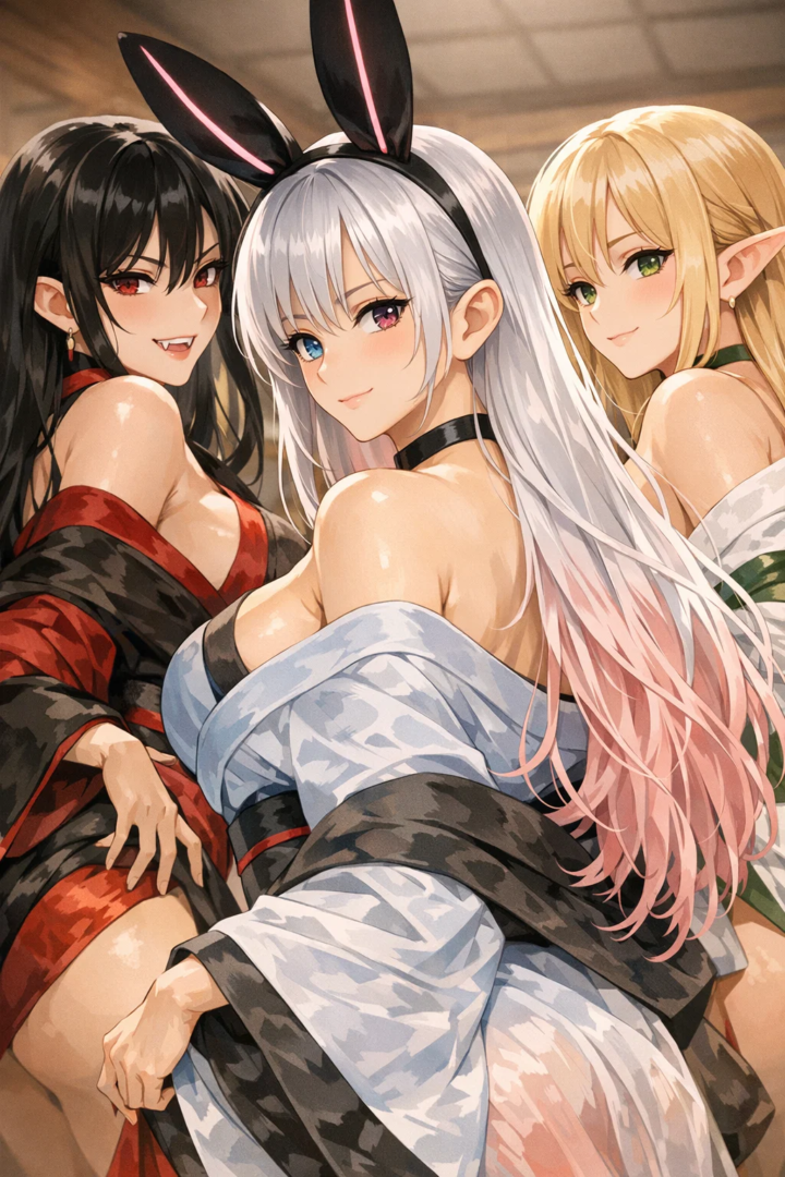 【3人寄れば、3ええケツで姦しい~桃で絶句!~】#AIイラスト 22 image