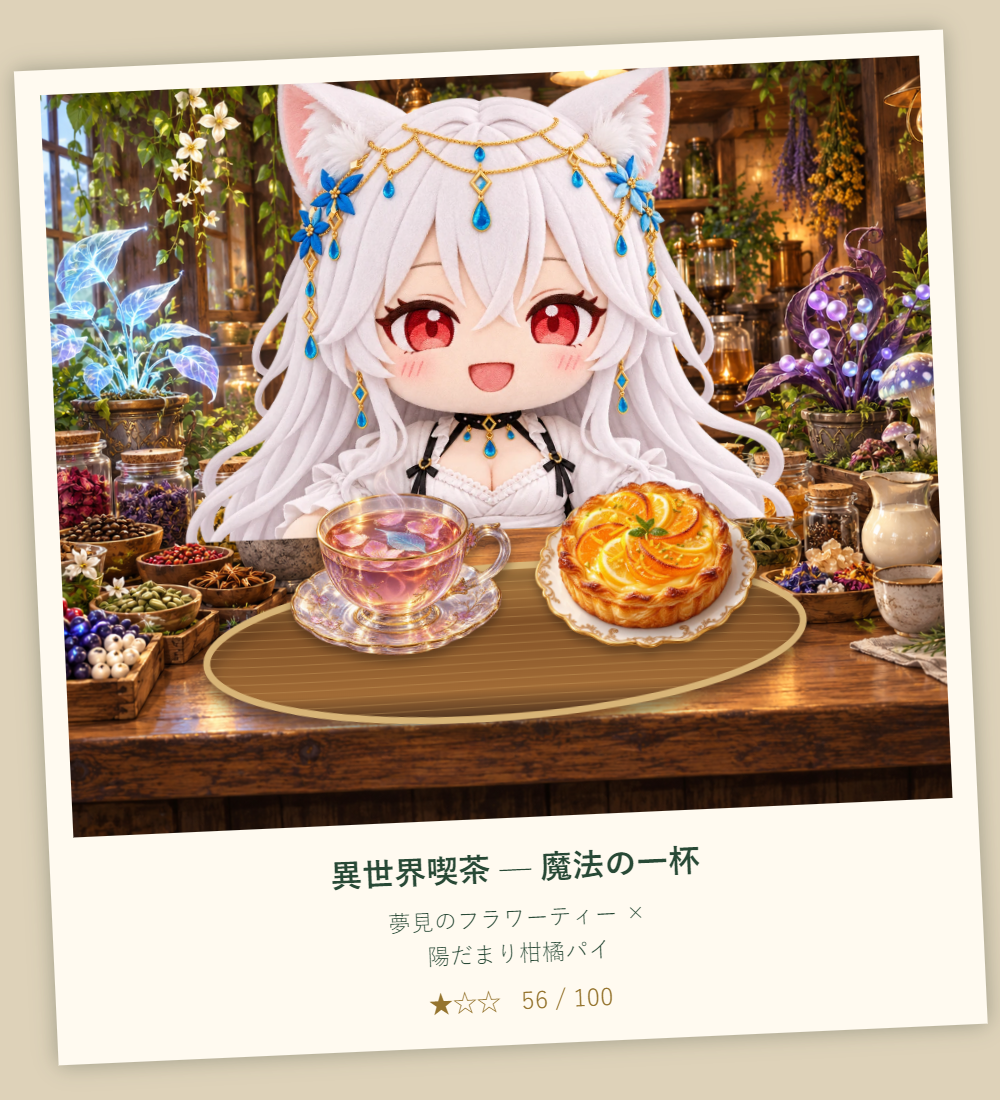 【自作ブラウザゲーム】異世界喫茶 魔法の一杯【Chat GPT Astra】 【自作ブラウザゲーム】異世界喫茶 魔法の一杯【Chat GPT Astra】